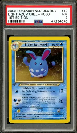 Pokemon PSA 7 NM 1st Edition Neo Destiny Holo Light Azumarill 13/105 - Image 1