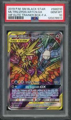 Pokemon PSA 10 Gem Mint SM Promo Tag Team Moltres & Zapdos & Articuno GX SM210 - Image 1