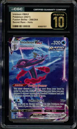 Pokemon CGC 10 Pristine Fusion Strike Alt Art Inteleon VMAX 266/264 - Image 1