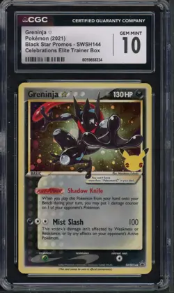 Pokemon CGC 10 Gem Mint SWSH Promo Gold Star Greninja SWSH144 - Image 1