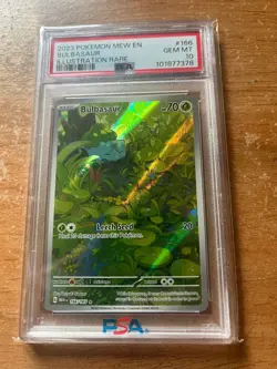 Bulbasaur 166/165 Illustration Rare 2023 Pokemon Mew EN PSA 10 GEM MT - Image 1
