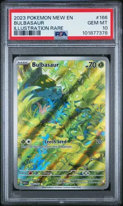 Bulbasaur 166/165 Illustration Rare 2023 Pokemon Mew EN PSA 10 GEM MT - Image 3