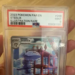 2023 Pokemon Paradox Rift Steelix Illustration Rare 208/182 PSA 9 - Image 3