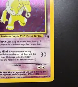 Pokemon TCG Hypno 8/62 Fossil Holo Rare NM - Image 4