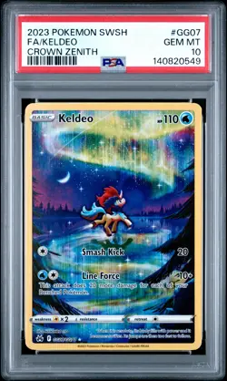 2023 POKEMON SWORD & SHIELD CROWN ZENITH #GG07 FULL ART/KELDEO PSA 10 - Image 1