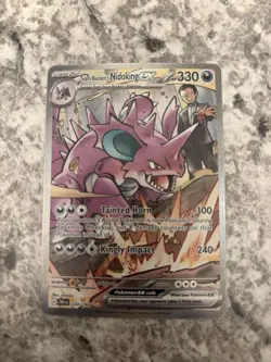 Pokemon Team Rocket's Nidoking EX 233/182 DRI Full Art Ultra Rare Holo 330 HP - Image 3