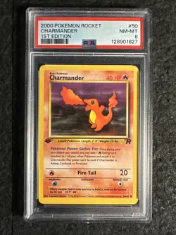 2000 Pokemon Rocket Charmander 1st Edition PSA 8 #50/82 - Image 1