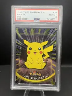 1999 Pikachu Topps Pokemon TV Foil #25 PSA 8 - Image 1