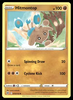 2022 Sword & Shield - Brilliant Stars Hitmontop Basic/Uncommon #72 - Image 1