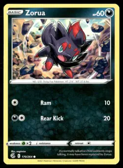 2021 Sword & Shield - Fusion Strike Zorua Basic/Common #170 - Image 1