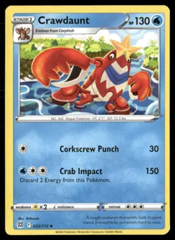 2022 Sword & Shield - Brilliant Stars Crawdaunt Stage 1/Uncommon #33 - Image 1
