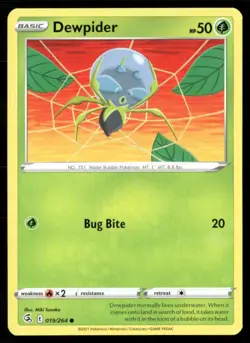 2021 Sword & Shield - Fusion Strike Dewpider Basic/Common #19 - Image 1