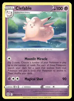 2022 Sword & Shield - Brilliant Stars Clefable Stage 1/Rare #54 - Image 1
