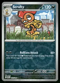 2025 Scarlet & Violet Series - White Flare Scrafty Uncommon #58 - Image 1