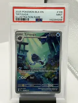 2025 Pokemon Tirtouga Illustration Rare Black Bolt 106/086 PSA 9 MINT - Image 1