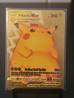 Pokemon Gold Foil Fan Art Card PIKACHU VMAX Gigantamax 310HP 044/185 - Image 1