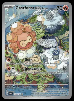 Pokemon Cards Castform Sunny Form 195/191 Surging Sparks Illustration Rare NM - Image 1