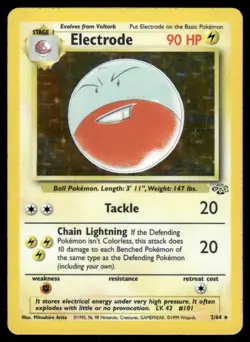 Pokemon Cards Electrode 2/64 Unlimited Jungle WOTC Holo Rare LP - Image 1