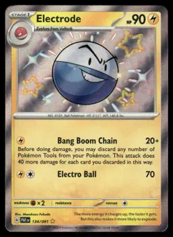 Pokemon Cards Electrode 134/091 Paldean Fates Shiny Rare NM - Image 1