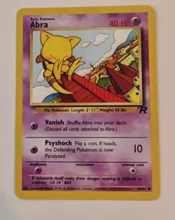 Pokemon Card - Abra 49/82 - Team Rocket - Non Holo - Common Vintage WOTC - Image 1