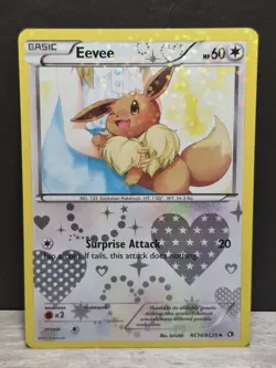 Pokemon Eevee 123 Basic 60 HP Reverse Holo RC14/RC25 Colorless Card TCG - Image 1