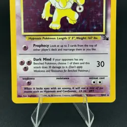 Pokemon TCG Hypno Fossil Holo Rare Card 8/62 - Image 3