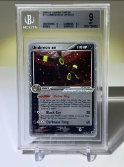 Pokemon TCG Umbreon EX 112/115 Unseen Forces 2005 Holo Rare Card Swirl BGS 9 - Image 1
