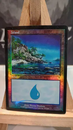 MTG Invasion Island #337 Foil Basic Land Lightly Played Condition - Image 1