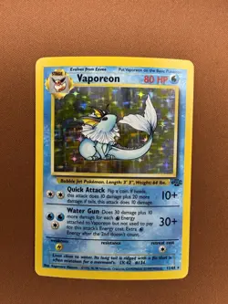 Pokemon Vaporeon Jungle Holo Rare 12/64 1999 - Image 1