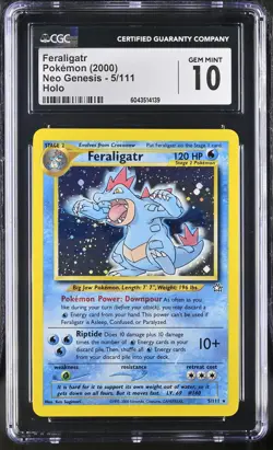 CGC 10 GEM MINT Feraligatr 2000 Neo Genesis 5/111 Holo Pokemon Card - Image 1