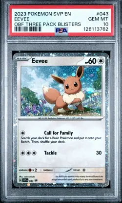 ⭐EEVEE #043 PSA 10 • 2023 POKEMON BLACK STAR PROMO THREE PACK BLISTERS GEM MINT⭐ - Image 1