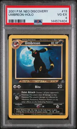 2001 POKEMON NEO DISCOVERY #13 UMBREON-HOLO PSA 4 - Image 1