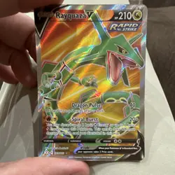 Pokemon Rayquaza V Ultra Rare Full Art Rapid Strike Holo 193/203 SWSH07 Evolvin… - Image 1