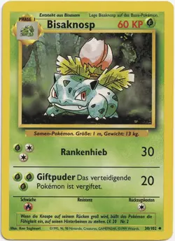 Pokemon Bisaknosp Uncommon Base Set 30/102 EXC Deutsch - Image 1