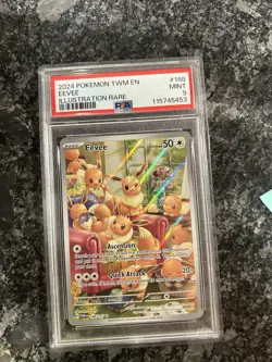 Pokemon Eevee 188/167 Sv06 Illustration Rare Holo 50HP PSA 9 - Image 1