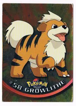 Pokemon Topps TV ANIMATION EDITION blue logo foil GROWLITHE (58) - Image 1