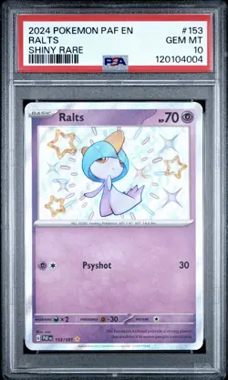 2024 POKEMON PAF EN-PALDEAN FATES #153 RALTS SHINY RARE PSA 10 - Image 1