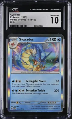 2023 Pokemon Paldea Evolved Gyarados #043 Holo CGC PSA 10 POP 8! - Image 1