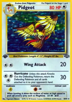 1x Pidgeot - 8/64 - Holo Rare - 1st Edition Heavily Played Pokemon G1 - Jungle - - Image 1