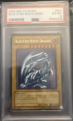 Yu-Gi-Oh Blue-Eyes White Dragon Holo SDK Star Deck Kaiba 001 PSA 6 EX—MT - Image 1