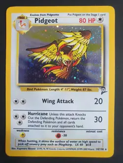 Pidgeot 14/130 Holo Swirl - Base Set 2 - Pokemon Card - Lightly Played - Image 1