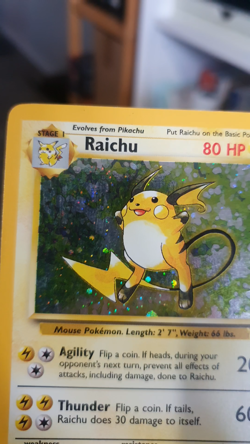 Raichu 16/130 Holo Swirl - Base Set 2 - Pokemon Card - Moderately Played - Image 2