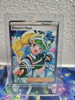 Pokemon Emcee's Hype 220/182 Sv10: Destined Rivals Ultra Rare Trainer Holo - Image 1