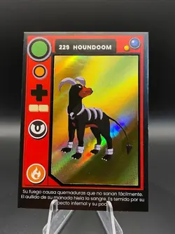 2025 POKEMON POKEDEX Kanto #229 HOUNDOOM Peru Edition Gold Holo Foil - Image 1
