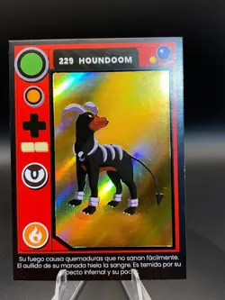 2025 POKEMON POKEDEX Kanto #229 HOUNDOOM Peru Edition Gold Holo Foil - Image 2