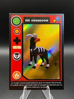 2025 POKEMON POKEDEX Kanto #229 HOUNDOOM Peru Edition Gold Holo Foil - Image 3