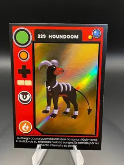 2025 POKEMON POKEDEX Kanto #229 HOUNDOOM Peru Edition Gold Holo Foil - Image 4