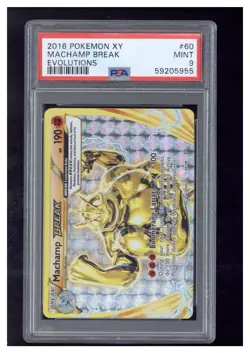 2016 Pokemon XY Evolutions 60 Machamp Break PSA 9 - Image 1