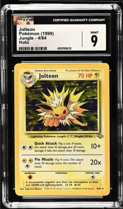 1999 Pokemon Jungle Jolteon #4/64 Holo – CGC 9 MINT - Image 1