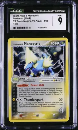 Team Aqua's Manectric 4/95 EX Team Magma Vs Team Aqua Pokemon Holo CGC 9 MINT - Image 1